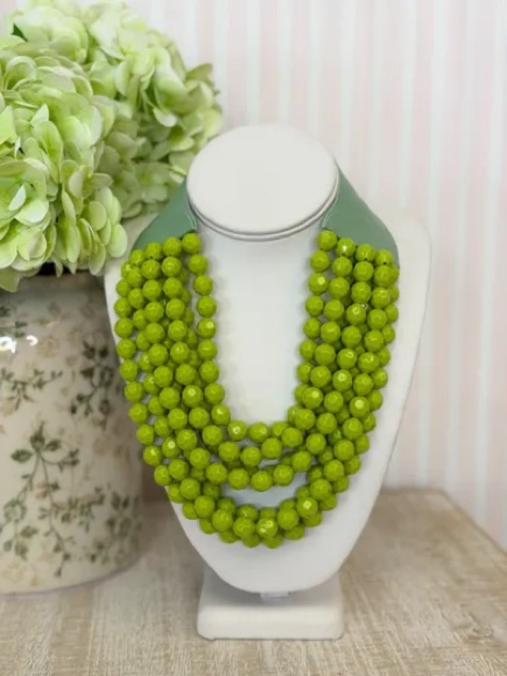Layered bead statement necklace